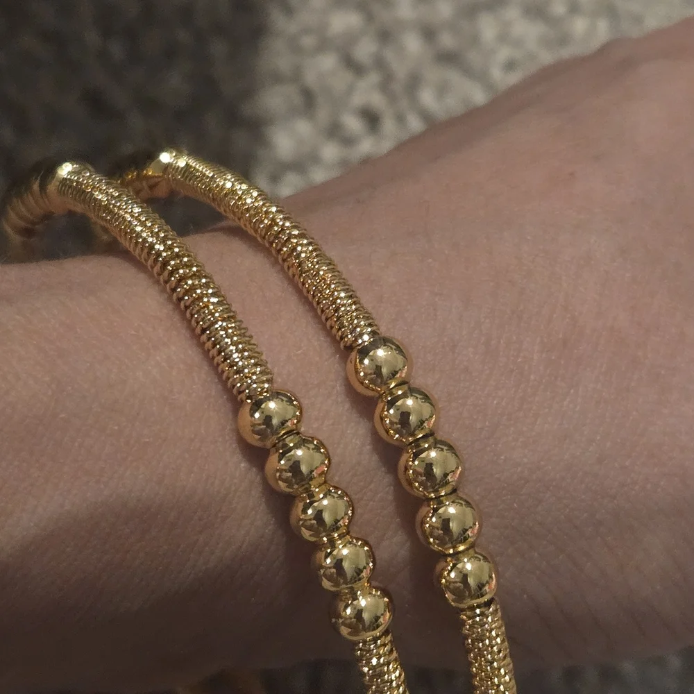 22kgp Dubai Jewelry Elegant Gold Bracelet Set